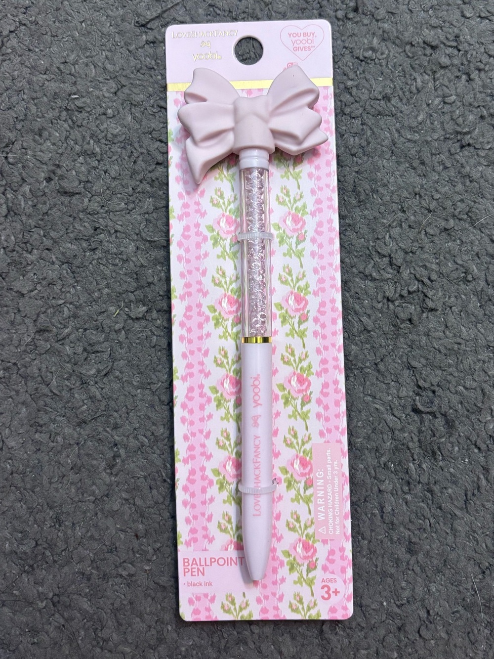 LoveShackFancy x Yoobi pink bow pen